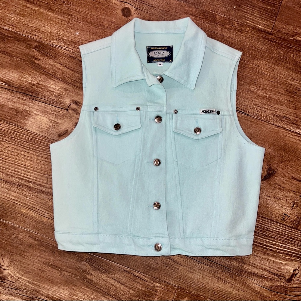 Vintage 80’s/90’s EYE sky blue denim vest